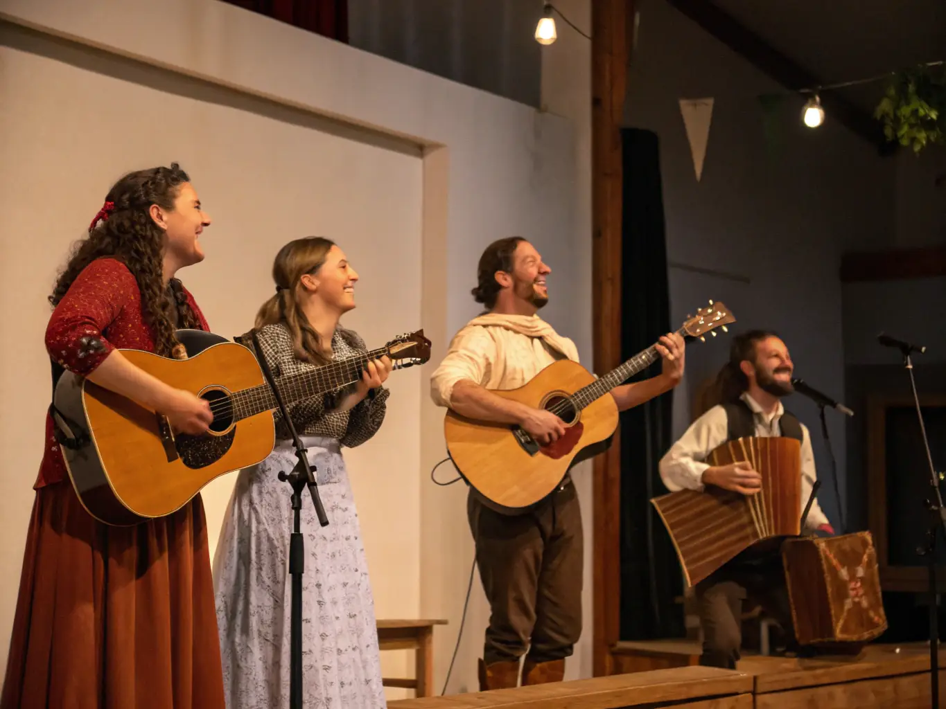 A vibrant image depicting a group of people participating in a BASICS ASSOCIATION CULTURELLE ET EDUCATIVE music event, showcasing diverse participants playing instruments and enjoying the performance.